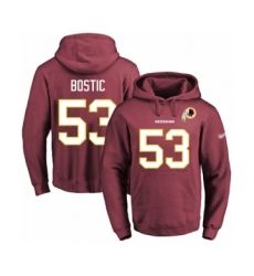 Football Men's Washington Redskins #53 Jon Bostic Red Name & Number Pullover Hoodieormance Hoodie