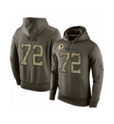 Football Men's Washington Redskins #72 Donald Penn Green Salute To Service Pullover Hoodie