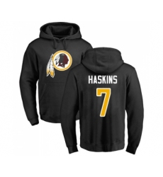 Football Washington Redskins #7 Dwayne Haskins Black Name & Number Logo Pullover Hoodie