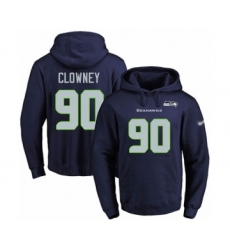 Football Men's Seattle Seahawks #90 Jadeveon Clowney Navy Blue Name & Number Pullover Hoodie