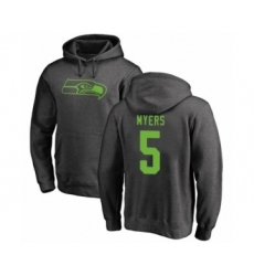 Football Seattle Seahawks #5 Jason Myers Ash One Color Pullover Hoodie