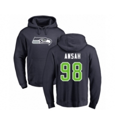 Football Seattle Seahawks #98 Ezekiel Ansah Navy Blue Name & Number Logo Pullover Hoodie