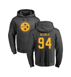 Football Pittsburgh Steelers #94 Tyson Alualu Ash One Color Pullover Hoodie