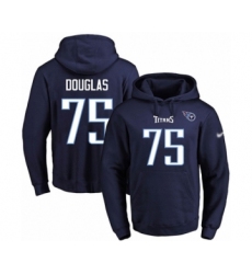 Football Men's Tennessee Titans #75 Jamil Douglas Navy Blue Name & Number Pullover Hoodie