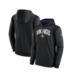 Mens Minnesota Vikings Black Sideline Stack Performance Pullover Hoodie
