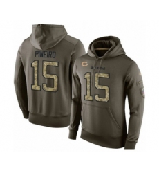 Football Men's Chicago Bears #15 Eddy Pineiro Green Salute To Service Men's Pullover Hoodie