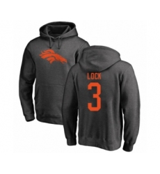 Football Denver Broncos #3 Drew Lock Ash One Color Pullover Hoodie