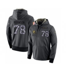 Football Men's Cleveland Browns #78 Greg Robinson Stitched Black Anthracite Salute to Service Player Performance Hoodie