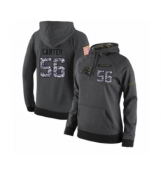 Football Women's Carolina Panthers #56 Jermaine Carter Stitched Black Anthracite Salute to Service Player Performance Hoodie