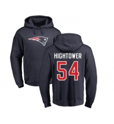 Football New England Patriots #54 Dont'a Hightower Navy Blue Name & Number Logo Pullover Hoodie