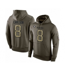 Football Men's Oakland Raiders #8 Daniel Carlson Green Salute To Service Pullover Hoodie