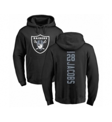 Football Oakland Raiders #28 Josh Jacobs Black Backer Pullover Hoodie