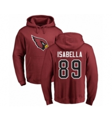 Football Arizona Cardinals #89 Andy Isabella Maroon Name & Number Logo Pullover Hoodie