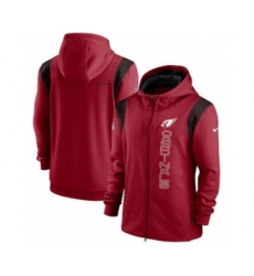Men's Arizona Cardinals 2021 Scarlet Sideline Team Performance Full-Zip Hoodie