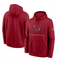 Men's Arizona Cardinals Cardinal Busted Play Club Fleece Pullover Hoodie