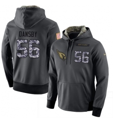 NFL Men Nike Arizona Cardinals #56 Karlos Dansby Stitched Black Anthracite Salute to Service Player Performance Hoodie