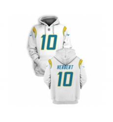 Men's Los Angeles Chargers #10 Justin Herbert 2021 White Pullover Football Hoodie