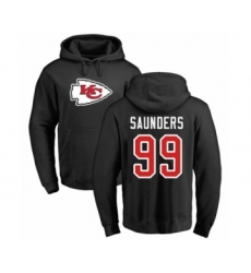 Football Kansas City Chiefs #99 Khalen Saunders Black Name & Number Logo Pullover Hoodie