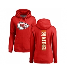 Football Women's Kansas City Chiefs #32 Tyrann Mathieu Red Backer Pullover Hoodie