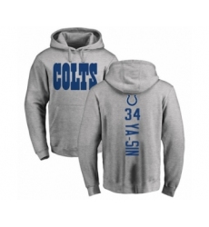 Football Indianapolis Colts #34 Rock Ya-Sin Ash Backer Pullover Hoodie