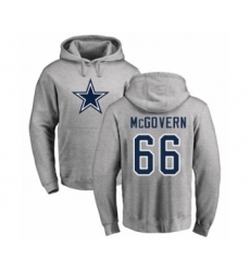Football Dallas Cowboys #66 Connor McGovern Ash Name & Number Logo Pullover Hoodie