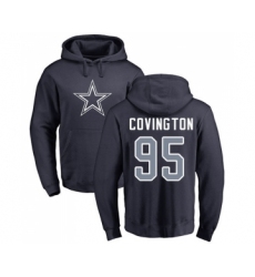 Football Dallas Cowboys #95 Christian Covington Navy Blue Name & Number Logo Pullover Hoodie