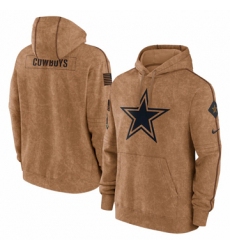 Men's Dallas Cowboys Nike Brown 2023 Salute To Service Club Pullover Hoodie
