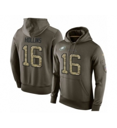 Football Men's Philadelphia Eagles #16 Mack Hollins Green Salute To Service Pullover Hoodie