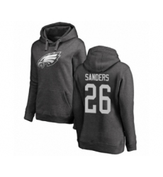 Women's Philadelphia Eagles #26 Miles Sanders Ash One Color Pullover Hoodie