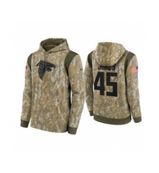 Men's Atlanta Falcons #45 Deion Jones Camo 2021 Salute To Service Therma Performance Pullover Football Hoodie