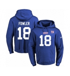 Football Men's New York Giants #18 Bennie Fowler Royal Blue Name & Number Pullover Hoodie