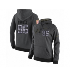 Football Women's Detroit Lions #96 Mike Daniels Stitched Black Anthracite Salute to Service Player Performance Hoodie