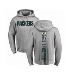 Football Green Bay Packers #87 Jace Sternberger Ash Backer Hoodie
