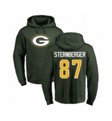 Football Green Bay Packers #87 Jace Sternberger Green Name & Number Logo Pullover Hoodie