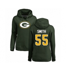 Football Women's Green Bay Packers #55 Za'Darius Smith Green Name & Number Logo Pullover Hoodie