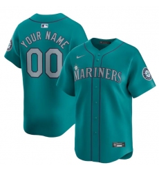 Men's Seattle Mariners Active Player Custom Aqua Alternate Limited Stitched jersey