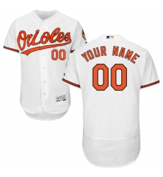 Men's Baltimore Orioles Majestic Home White Flex Base Authentic Collection Custom Jersey