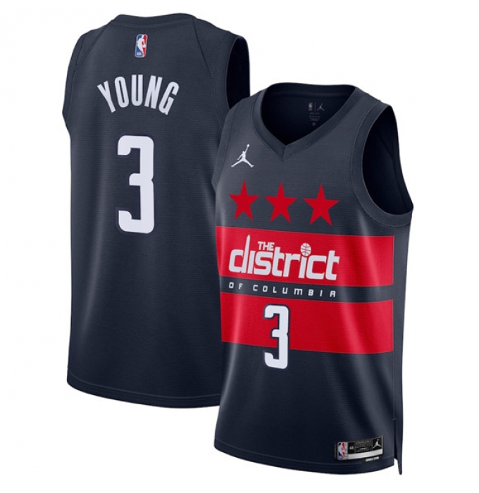 Men's Washington Wizards #33 Kyle Kuzma Navy 2024-25 Statement Edition Stitched Basketball Jersey