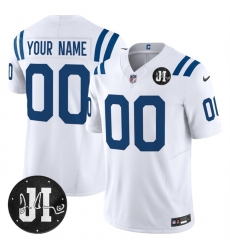 Men's Indianapolis Colts Active Player Custom White 2025 F.U.S.E. Jim Irsay Patch Vapor Limited Football Stitched Jersey