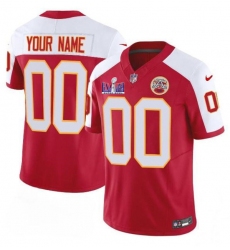 Men's Kansas City Chiefs Active Player Custom Red White 2024 F.U.S.E. Super Bowl LVIII Patch Vapor Untouchable Limited Football Stitched Jersey