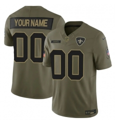 Men's New Orleans Saints Active Player Custom Olive 2025 F.U.S.E. Salute to Service Limited Stitched Football Jersey