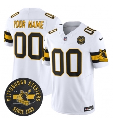 Men’s Pittsburgh Steelers Throwback 1933 Patch whiteVapor Limited All Stitched Jerseys