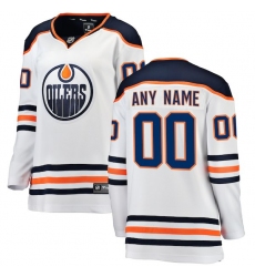 Women's Edmonton Oilers Fanatics Branded White Away Breakaway Custom Jersey