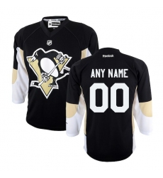 Reebok Pittsburgh Penguins Youth Replica Home Custom Jersey - Black 