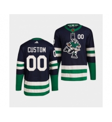 Men's Vancouver Canucks Custom Navy 2022 Reverse Retro Stitched Jersey
