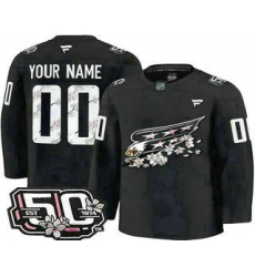 Men's Washington Capitals Customized Black 50th Anniversary Authentic Jersey