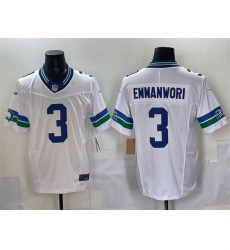 Men's Seattle Seahawks #3 Nick Emmanwori White F.U.S.E. Throwback Vapor Limited Football Stitched Jersey