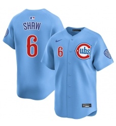 Men's Chicago Cubs #6 Matt Shaw Blue 2024-25 2nd Alternate Limited Stitched Baseball Jersey