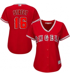 Women's Majestic Los Angeles Angels of Anaheim #16 Huston Street Authentic Red Alternate MLB Jersey