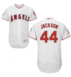 Men's Majestic Los Angeles Angels of Anaheim #44 Reggie Jackson White Home Flex Base Authentic Collection MLB Jersey